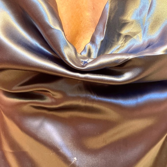 Steel Green Satin Halter Top - Picture 4 of 4